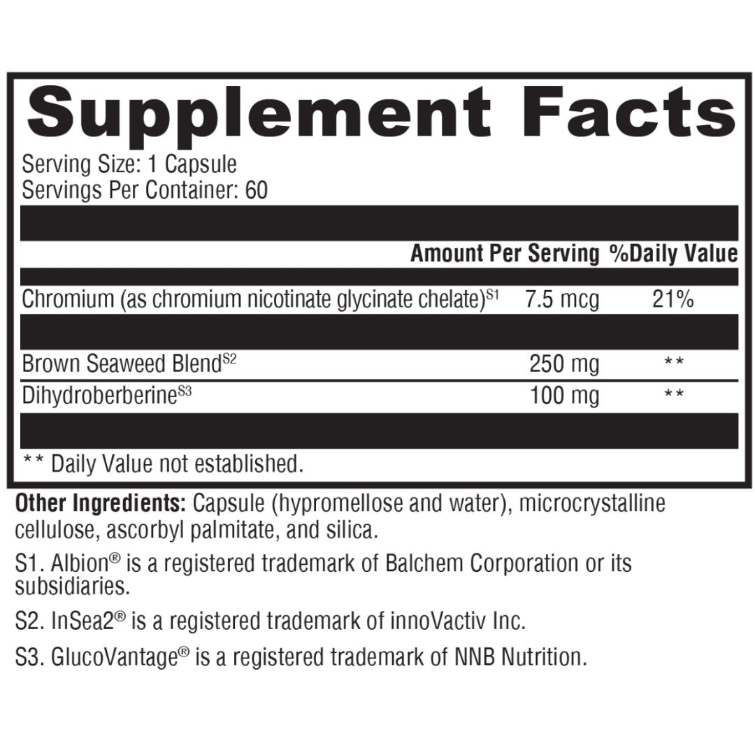 Berberine ES-5 Duo 60 Capsules combines 5x more absorbable dihydroberberine (DHB) and InSea2® seaweed extract to naturally support healthy blood sugar levels and metabolic function. Vegan, non-GMO & free from common allergens.
