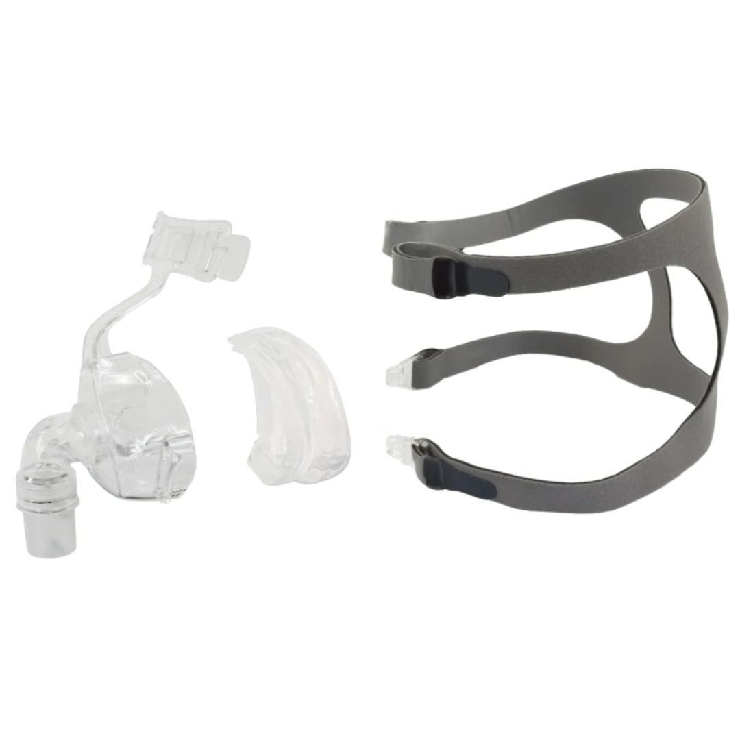 The Roscoe Medical DreamEasy Nasal CPAP Mask with Comfort Cushion is extremely lightweight and comes complete with headgear. This mask is similar to ResMed N20 nasal mask