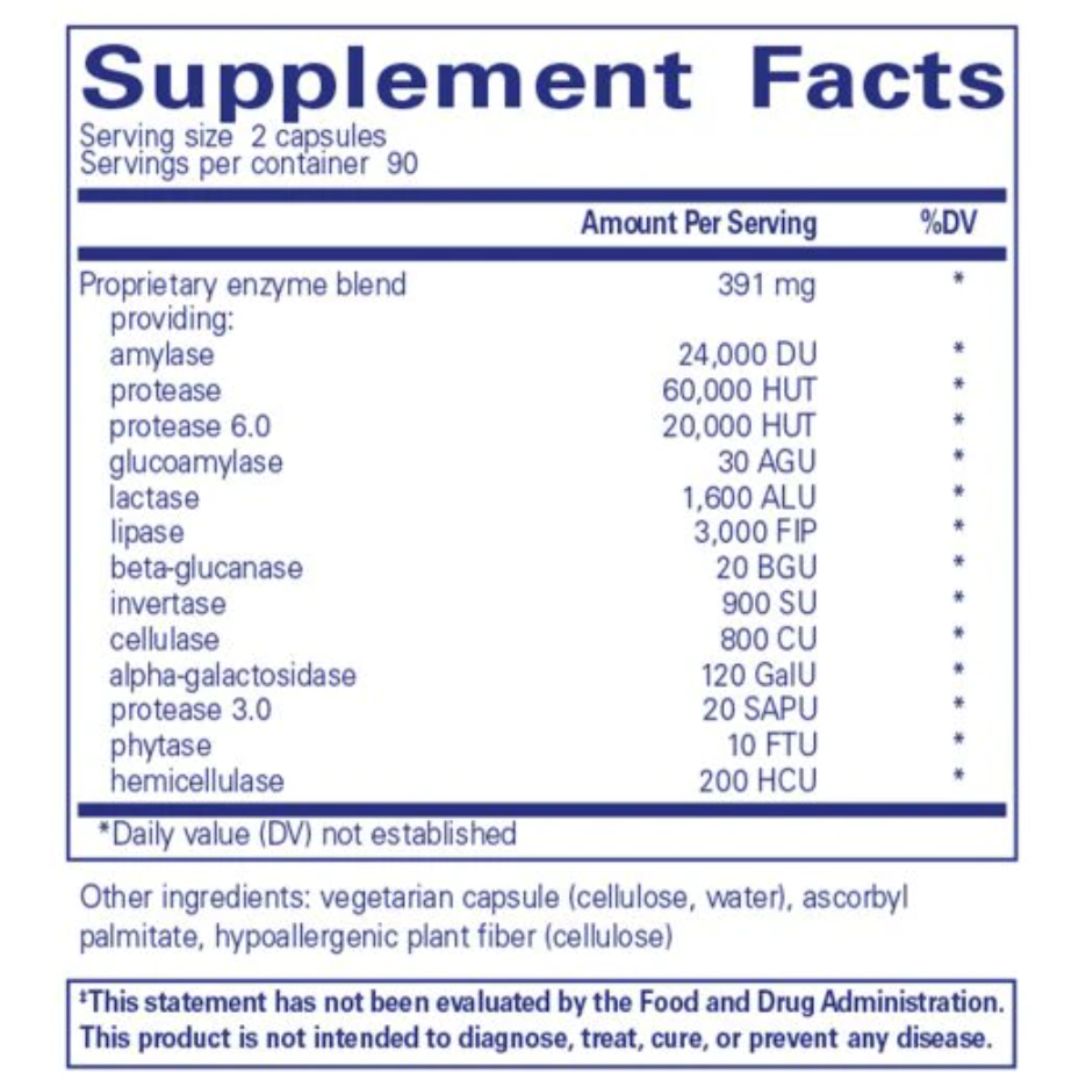 Comprehensive blend of vegetarian digestive enzymes; support for protein, carbohydrate, fat, fiber and dairy digestion. Made with vegetarian ingredients. Free shipping and delivery available. We are located in Bellmawr, NJ