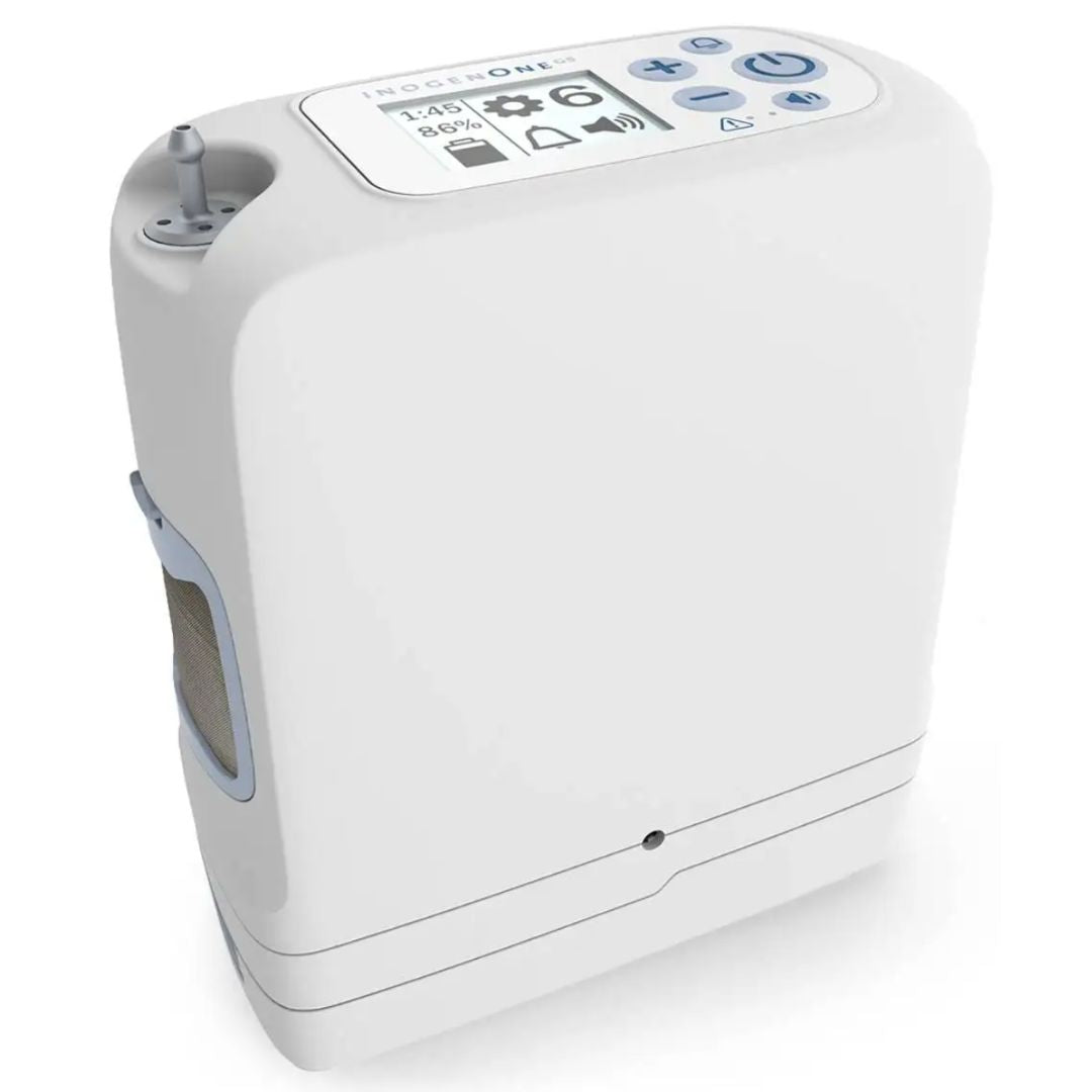 The Inogen One G5 is a portable oxygen concentrator (POC) designed to provide oxygen therapy for individuals with higher oxygen requirements. Whether you’re at home, traveling, or on the go, the Inogen One G5 offers 24/7 oxygen delivery in a compact and convenient package.