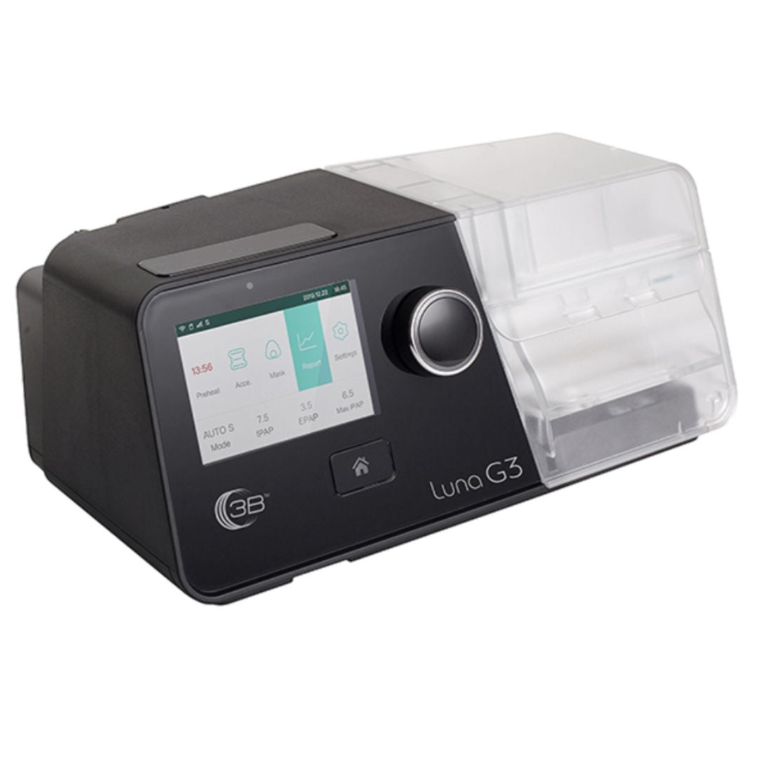 The Luna G3 Auto-CPAP from 3B Medical is loaded with features to make your sleep therapy more convenient and comfortable. RESlex Exhalation Relief automatically detects your breathing rhythm and reduces pressure to improve comfort during exhalation; and the Auto-CPAP algorithm adjusts automatically throughout the night to provide the lowest pressure required to provide comfortable, successful sleep therapy.