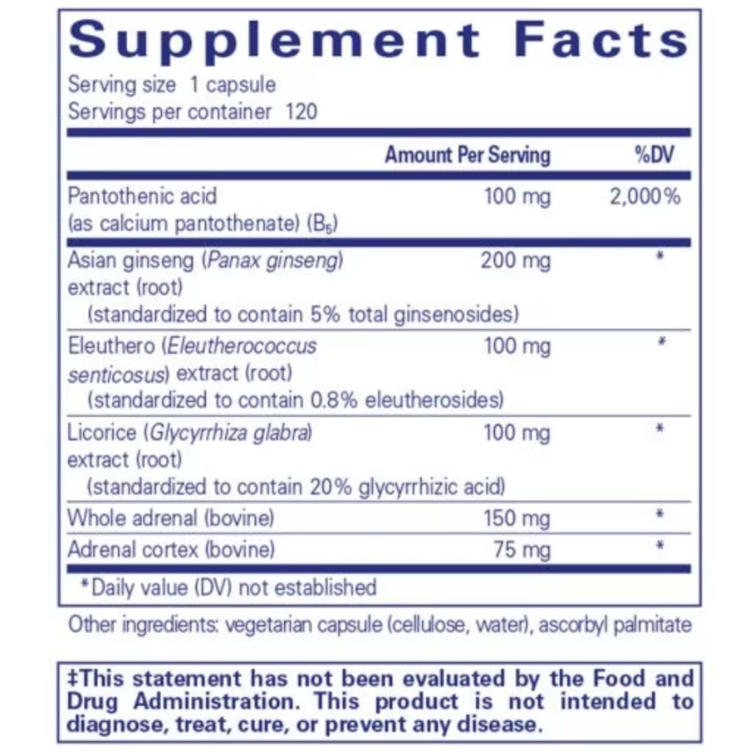 Comprehensive natural adrenal support formula supplement