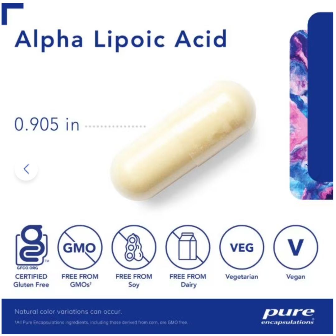 Water and lipid soluble antioxidant; supports glucose metabolism and nerve health. Alpha lipoic acid is both water and fat soluble which allows it to function in almost any part of the body as an antioxidant. A key component of the metabolic process, alpha lipoic acid produces energy in muscles and directs calories into energy production. In addition, it helps maintain healthy glucose metabolism, supports the nervous system and provides nutritional support for healthy liver function.