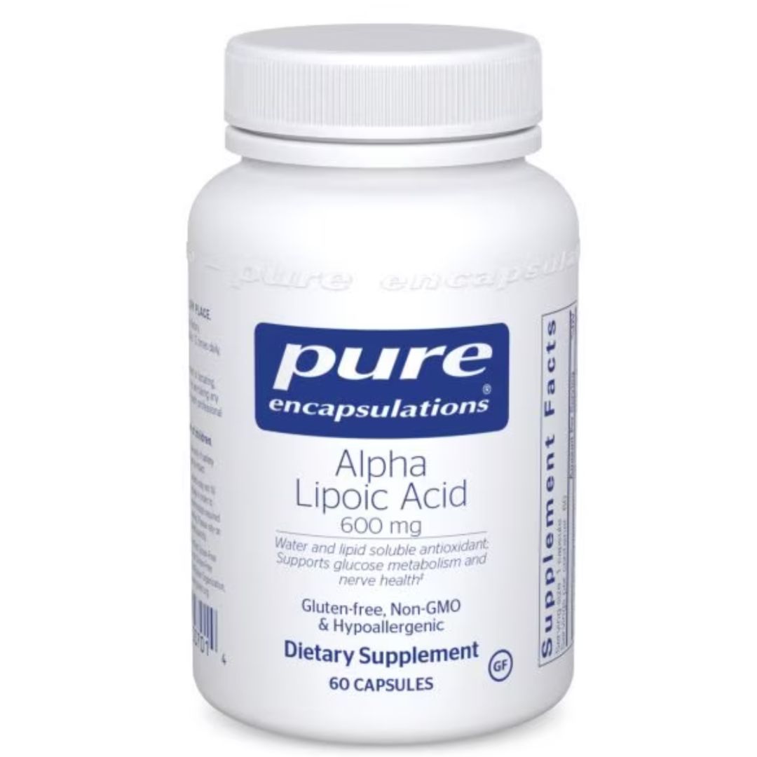 Water and lipid soluble antioxidant; supports glucose metabolism and nerve health. Alpha lipoic acid is both water and fat soluble which allows it to function in almost any part of the body as an antioxidant. A key component of the metabolic process, alpha lipoic acid produces energy in muscles and directs calories into energy production. In addition, it helps maintain healthy glucose metabolism, supports the nervous system and provides nutritional support for healthy liver function.