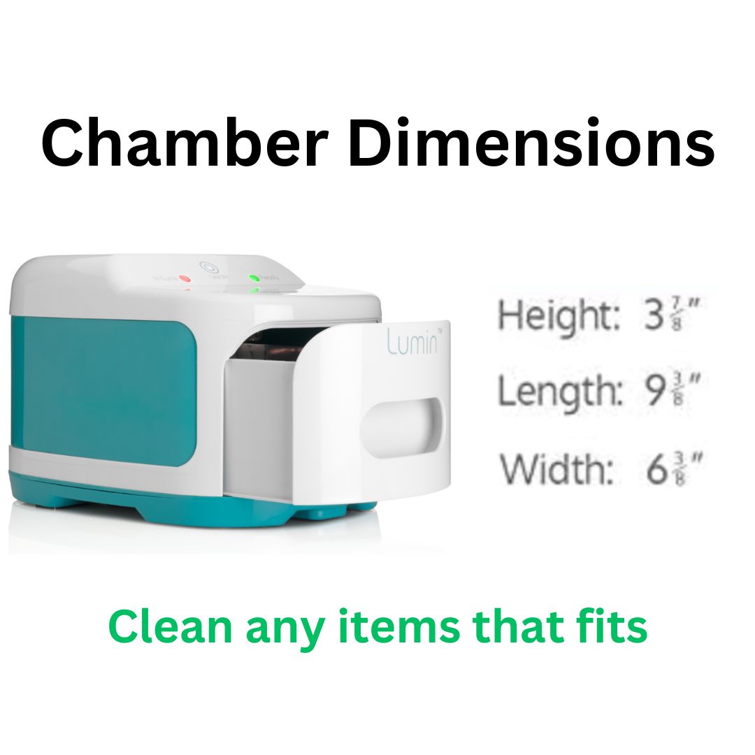 A safe and effective option for targeting 99% of the bacteria found in untreated CPAP masks and water chambers, the Lumin CPAP Mask & Accessories Sanitizer from 3B Medical uses UVC light to kill bacteria in just five minutes. The Lumin CPAP cleaner is intended to be part of regular cleaning for your CPAP supplies and accessories.