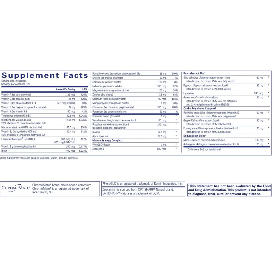 Vegan Multivitamin/mineral complex for men over 40.
