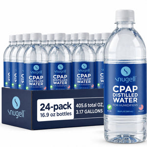 Snugell CPAP Distilled Water – 24 x 16.9 oz Bottles