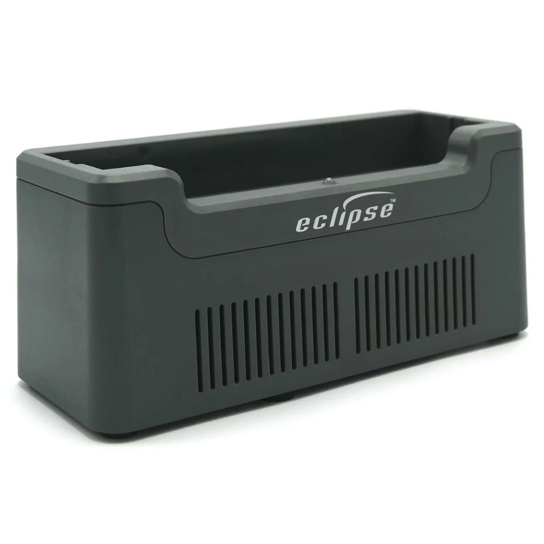 Eclipse desktop charger for Eclipse portable oxygen concentrator batteries, fast charging dock compatible with Eclipse 1, 2, 3, and 5 series models.