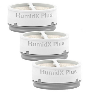 The ResMed AirMini HumidX is a disposable, waterless humidifier for AirMini CPAP machines is designed for dry and high altitude environments where humidity levels are low, e.g., aircraft. Waterless humidification makes the AirMini the ultimate in portable comfort and convenience.