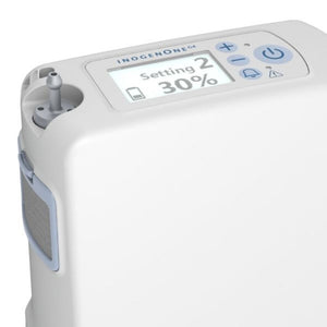 Inogen One G4 Portable Oxygen Concentrator Bundle (Pulse Dose) with both Single and Double Battery options, showcasing its compact and lightweight design. Ideal for travel and daily use, providing efficient oxygen therapy with quiet operation.