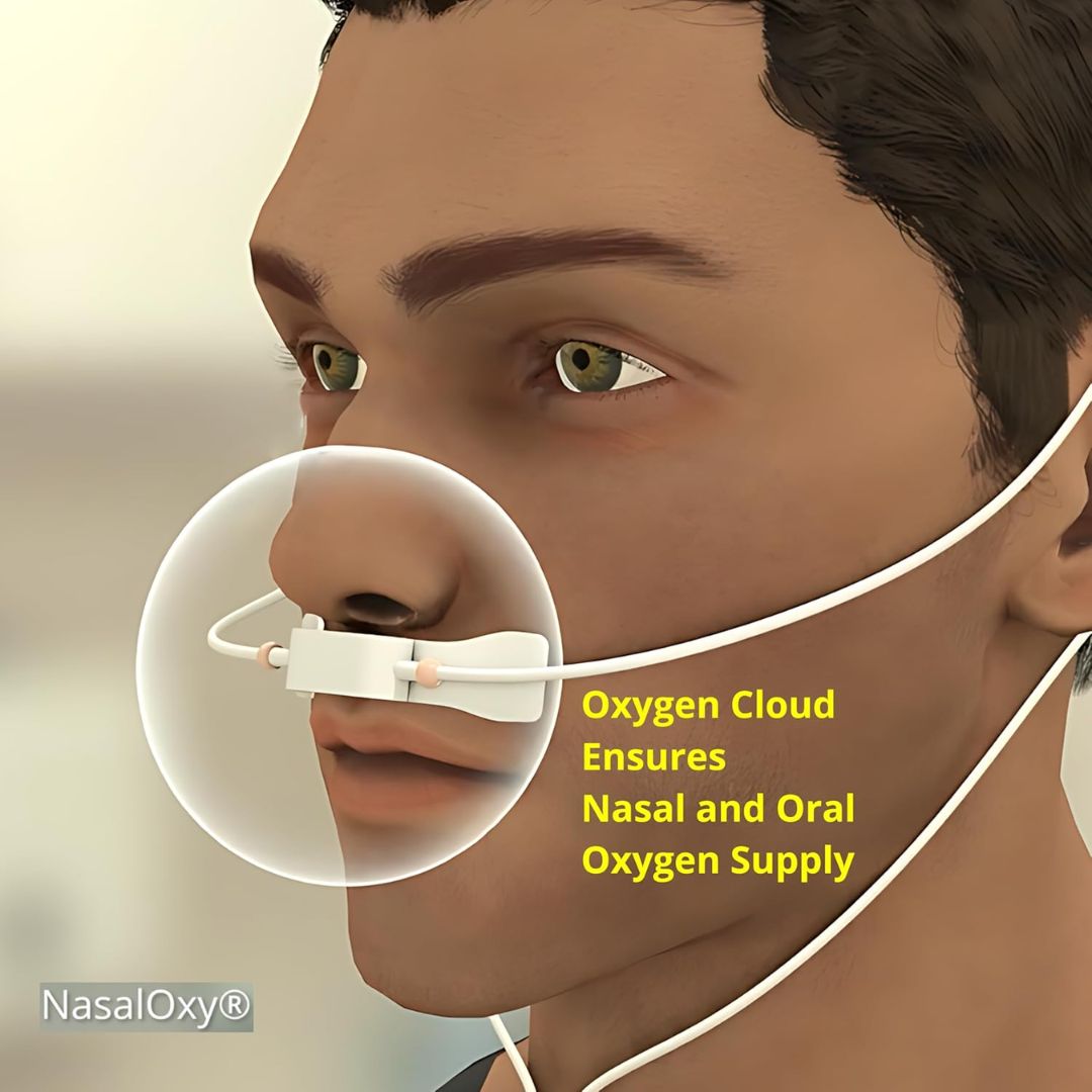 O2 Nasal Mask NasalOxy Low-Flow Oxygen Therapy Device – Comfortable Nasal Cannula Al ...
