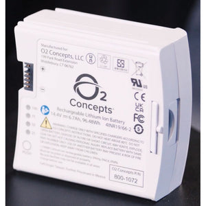 OxLife Liberty Battery is lightweight, rechargeable battery and will last up to 4 hours on a pulse setting of 2 or 1.5 hours on a continuous setting of 1.5.