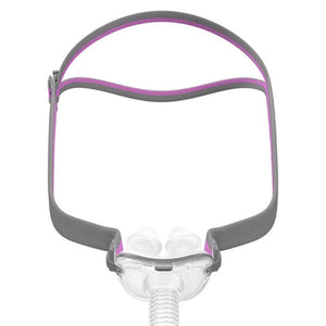 The ResMed AirFit P10 for Her was desiged with women in mind to contour to their unique facial features. It features a dual-wall design that gently delivers pressurized air through the nose for successful CPAP therapy. The P10 for Her has a cushion that provides a strong and secure seal. This mask has all the same benefits of the original AirFit P10 with a few more features geared towards women.