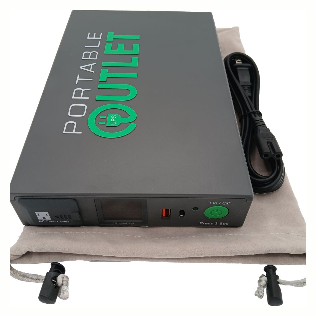 Portable Outlet X9 rechargeable CPAP and BiPAP battery backup with uninterruptible power supply and digital display