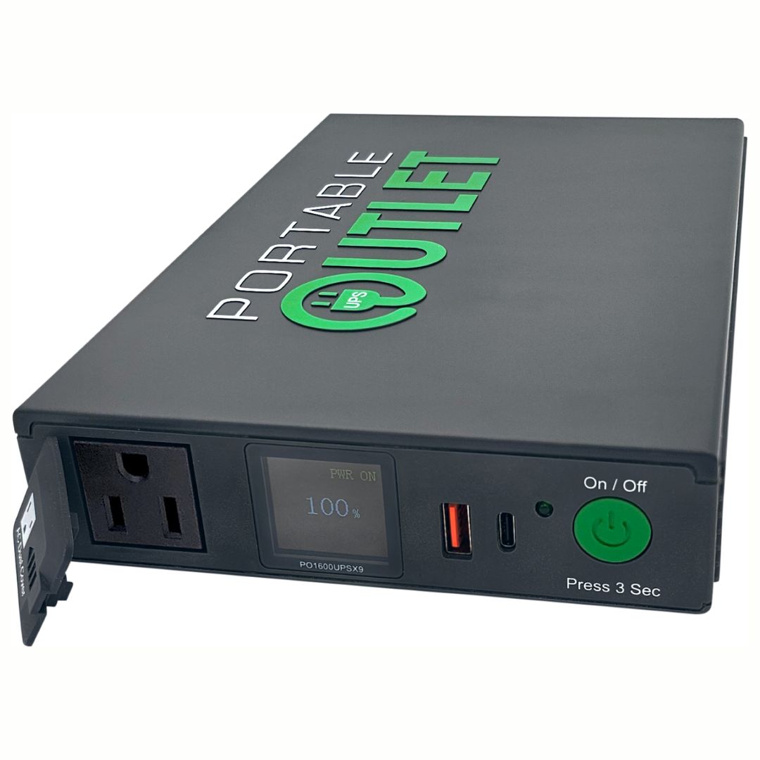 Portable Outlet X9 rechargeable CPAP and BiPAP battery backup with uninterruptible power supply and digital display