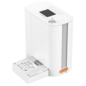 Compact and lightweight portable oxygen concentrator with various battery options, advanced adsorption sieve bed, and versatile power supply, perfect for travel and everyday use