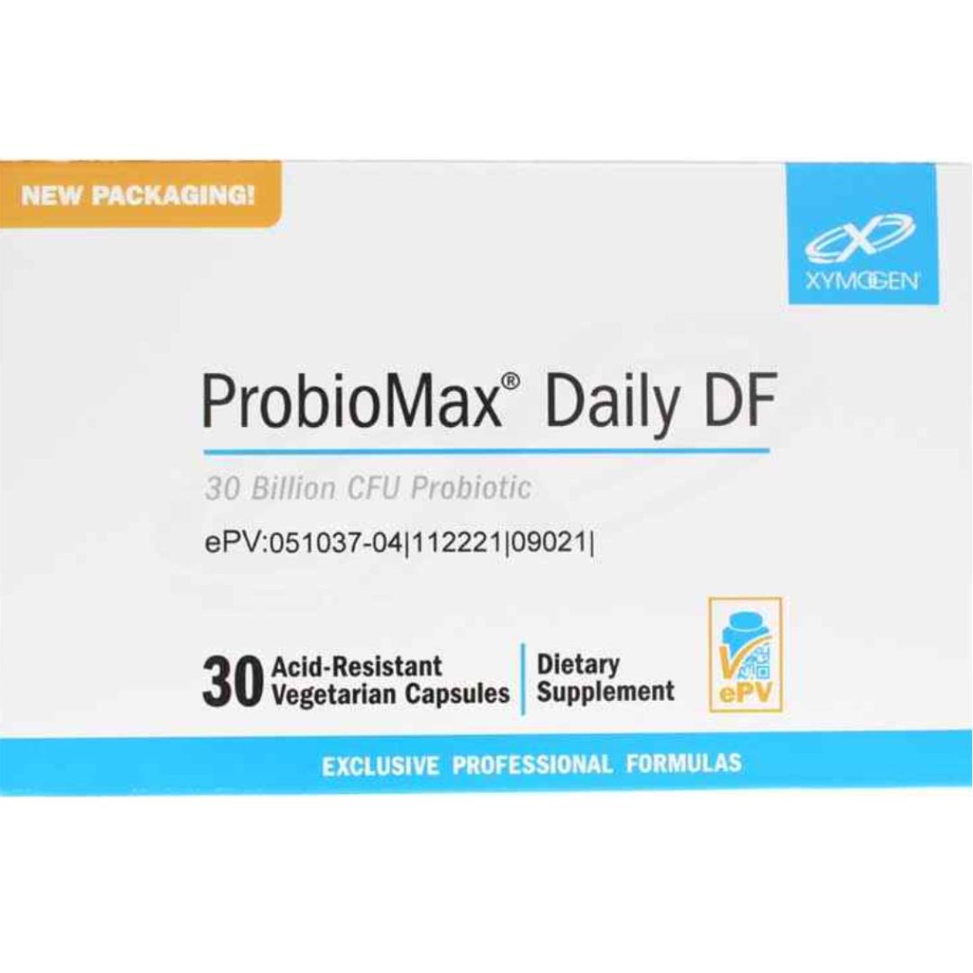 ProbioMax® Daily DF is a vegetarian, dairy- and gluten-free, four-strain probiotic totaling 30 billion CFU† per capsule. Each vegetarian capsule is sealed in nitrogen-purged aluminum blister packs to serve as protection from factors proven to compromise stability of probiotics such as heat, moisture, and oxygen.