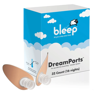 Bleep DreamPort Adhesive Patches 32 Count for DreamWay CPAP Interface System with hypoallergenic disposable adhesive patches and breathing ports for sleep apnea therapy