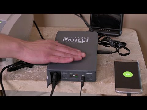 The Portable Outlet UPS Battery (CPAP battery backup) is a powerful, lightweight, lithium-ion battery solution in a compact, travel friendly package. Portable Outlet will power your CPAP or BiPAP for an entire night. It can be used as an uninterruptible power supply (UPS) so your CPAP will continue to function during unexpected power outages.