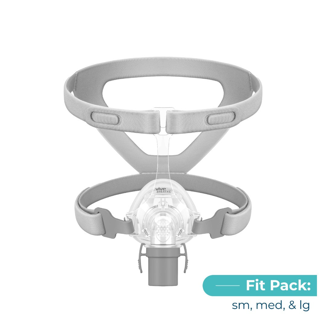 Vive Classic Nasal CPAP Mask Fit Pack with headgear and small, medium and large cushions