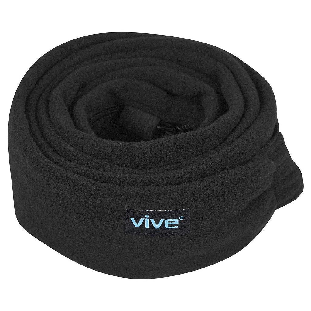 Vive 6 ft black fleece CPAP hose cover with full-length zipper