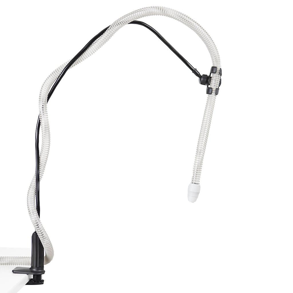 Vive CPAP Hose Holder with bendable arm and rotating hose clamp