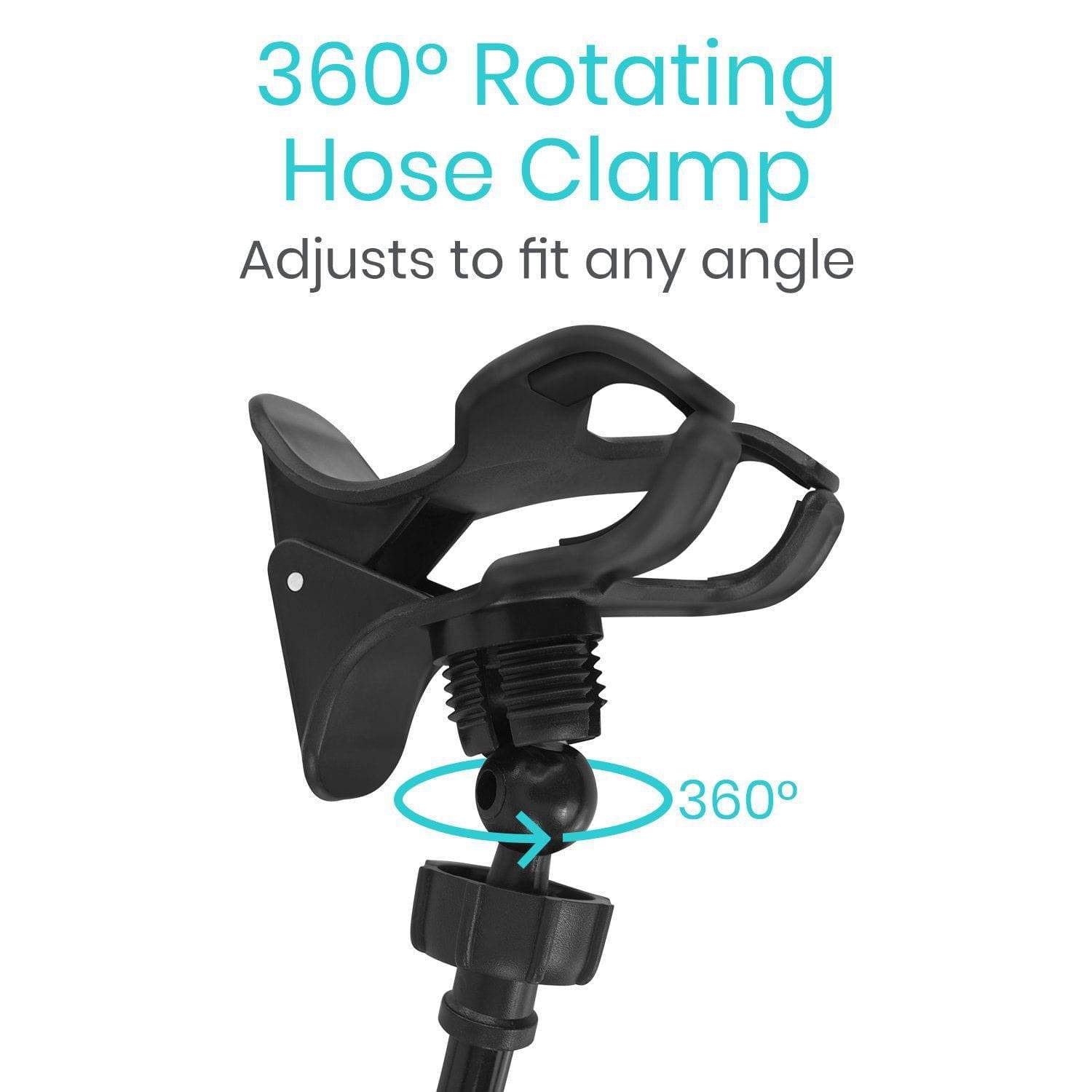 Vive CPAP hose holder keeping CPAP tubing up and tangle-free