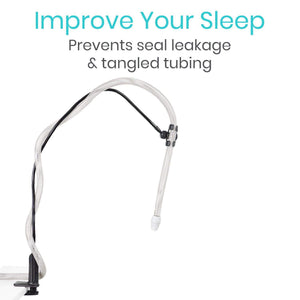 Vive CPAP hose holder rotating clamp fits standard and slimline tubing