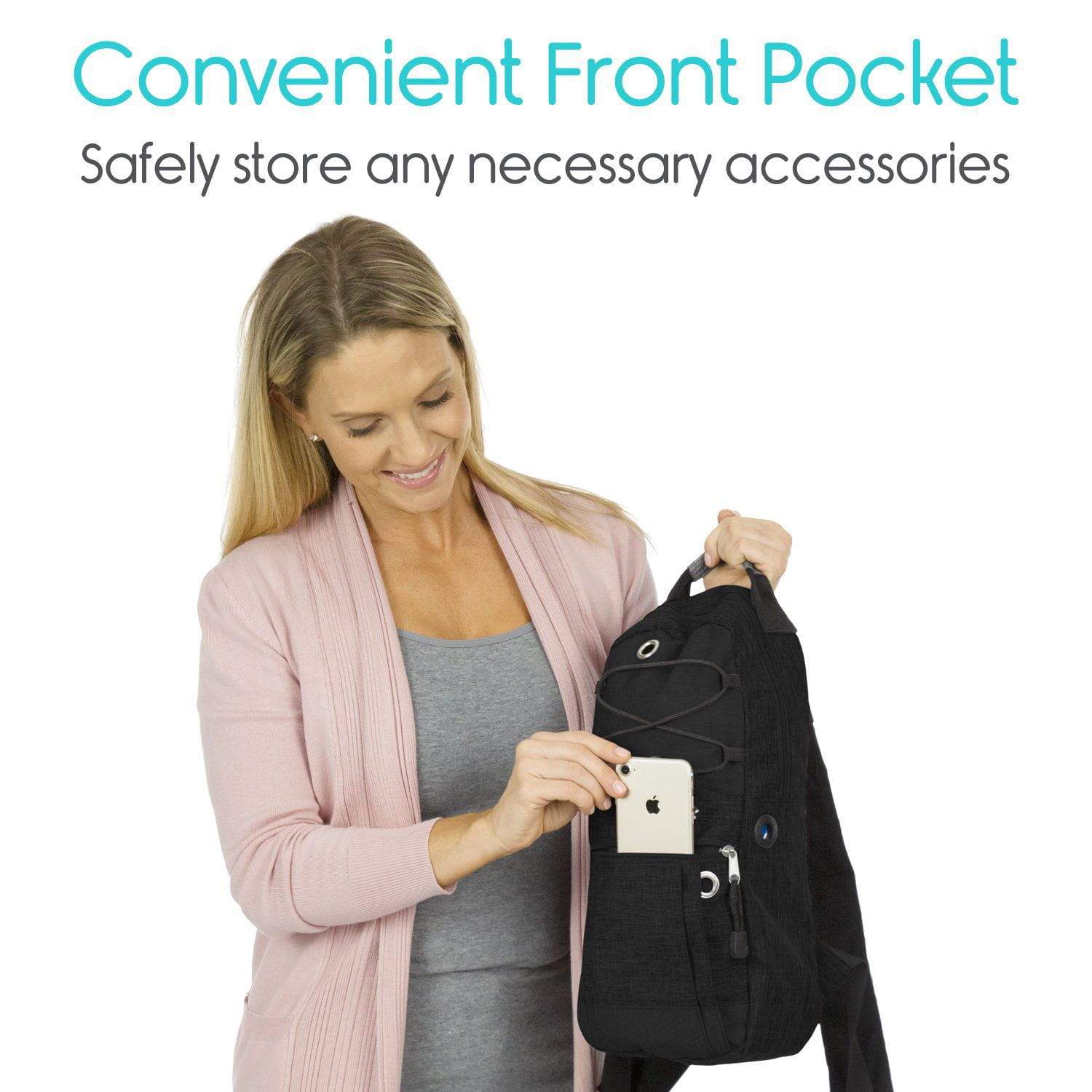 Vive oxygen cylinder backpack with six hose outlets