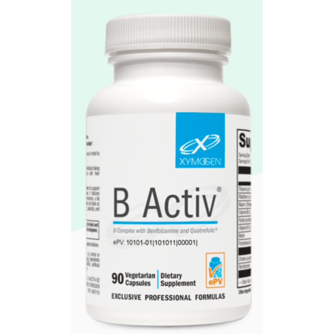 B Activ® contains the entire spectrum of B vitamins. This B Complex comes with Benfotiamine and Quatrefolic. 